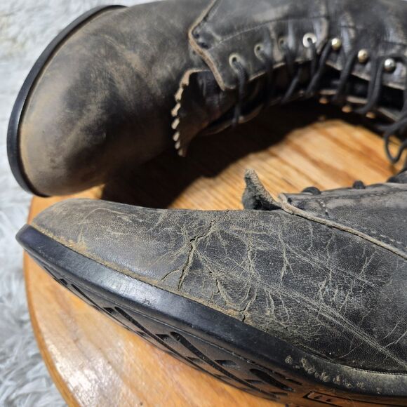 Ariat Heritage Paddock Womens 10 Mens 8 Black Leather Lace Up Combat Ankle Boots - Picture 13 of 16